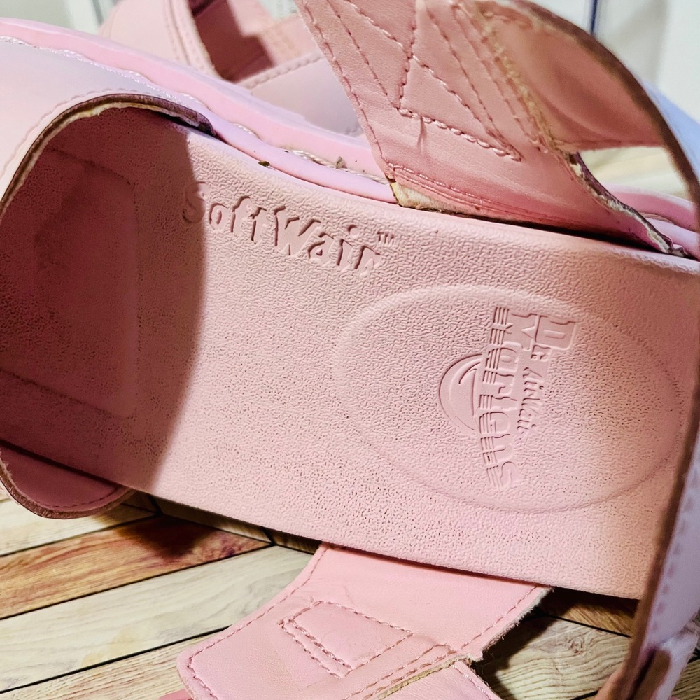 Dr Martens Voss Mono Pink Hydro Leather Sandals Women 7 Platform Barbie Pastel - Picture 11 of 11